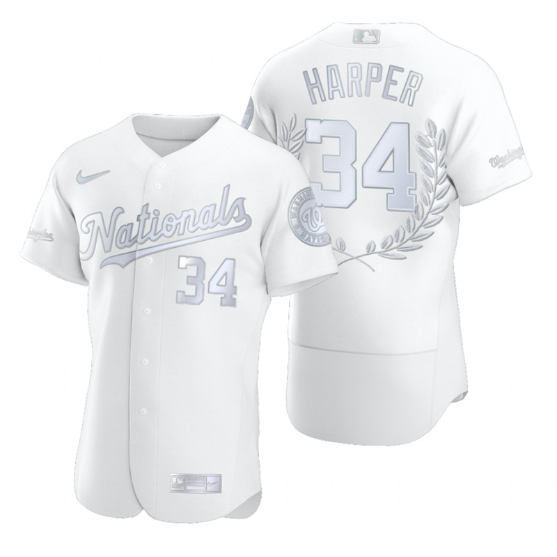 Washington Nationals #34 Bryce Harper Men Nike Platinum MLB MVP Limited Player Edition Jersey->cincinnati reds->MLB Jersey